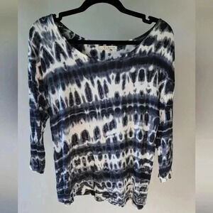Womens Pullover Topblack & white Tie-Dye